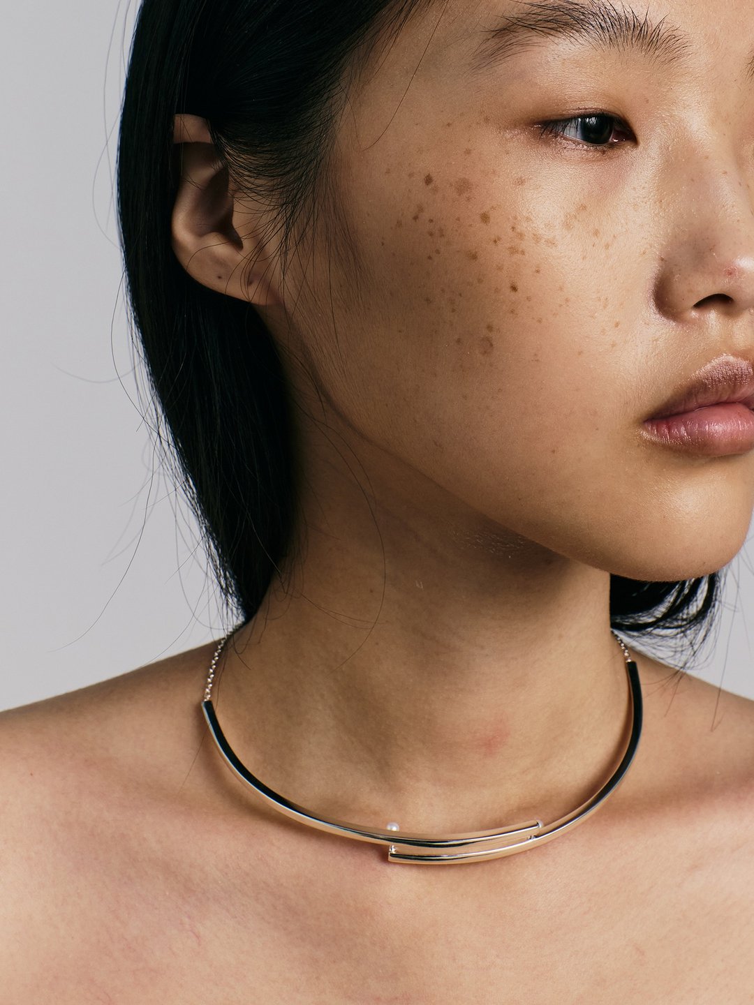 001.NECKLACE (Silver) - 项链 - 铜/黄铜 银色