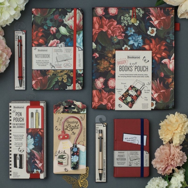 Bookaroo花卉文具 A5筆記本手賬收納袋筆袋筆盒手账毕业阅读礼物 - 笔记本/手帐 - 其他材质 