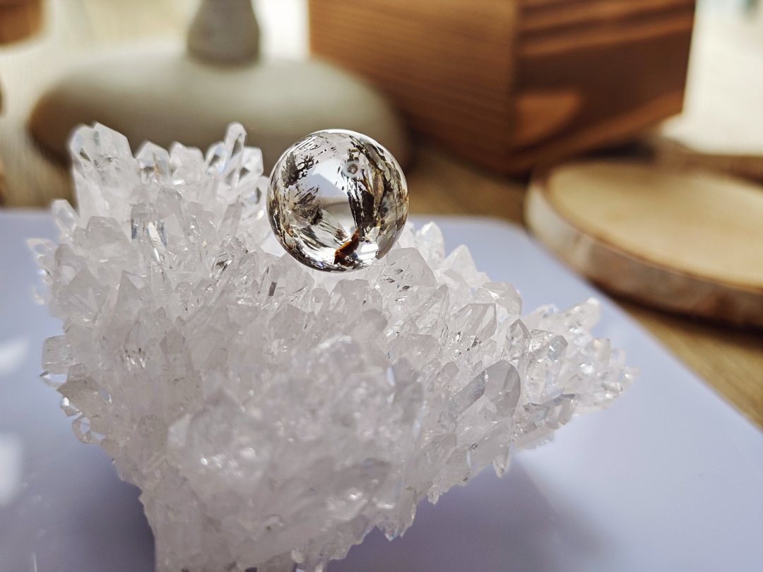 天然闪灵钻水晶球波波|美国最佳治疗水晶|herimker diamond - 项链 - 水晶 