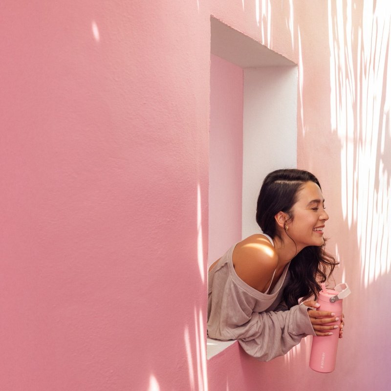 STANLEY轻重力系列 IceFlow Aerolight折叠吸管杯 0.7L / 砂岩粉 - 保温瓶/保温杯 - 不锈钢 绿色