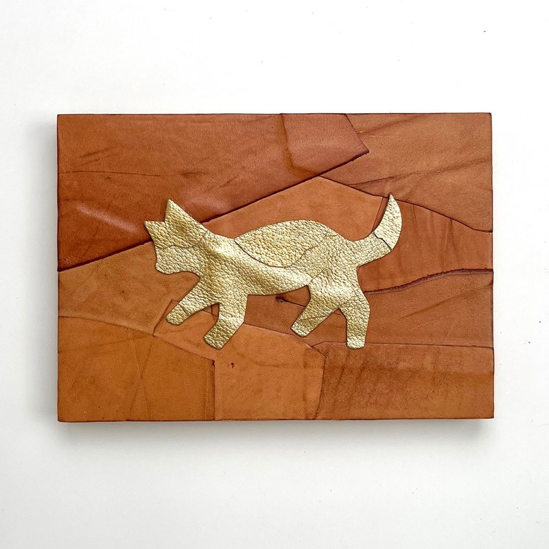 皮革拼贴艺术 / 波浪 - 海报/装饰画/版画 - 木头 卡其色