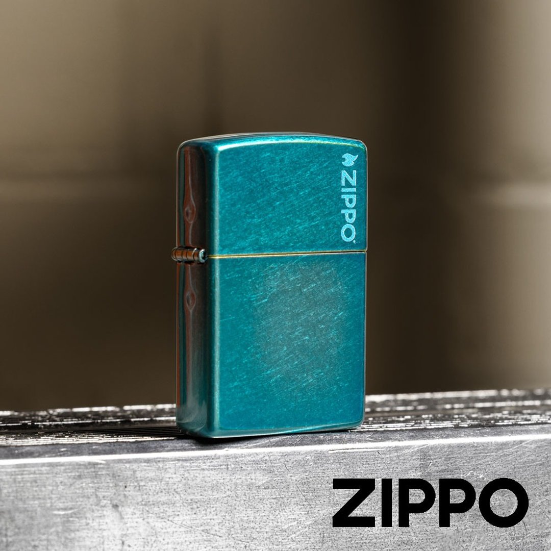 【ZIPPO 官方旗舰店】经典标志防风打火机 糖果蓝绿色 24004ZL - 其他 - 铜/黄铜 绿色