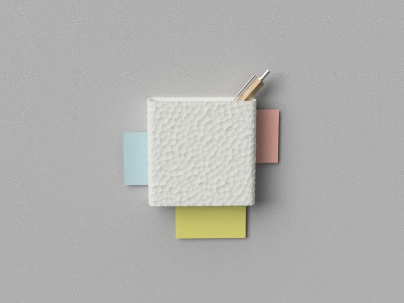 便签架,便签架,笔架,笔架,壁挂架,壁钩 - 笔筒/笔座 - 环保材料 白色