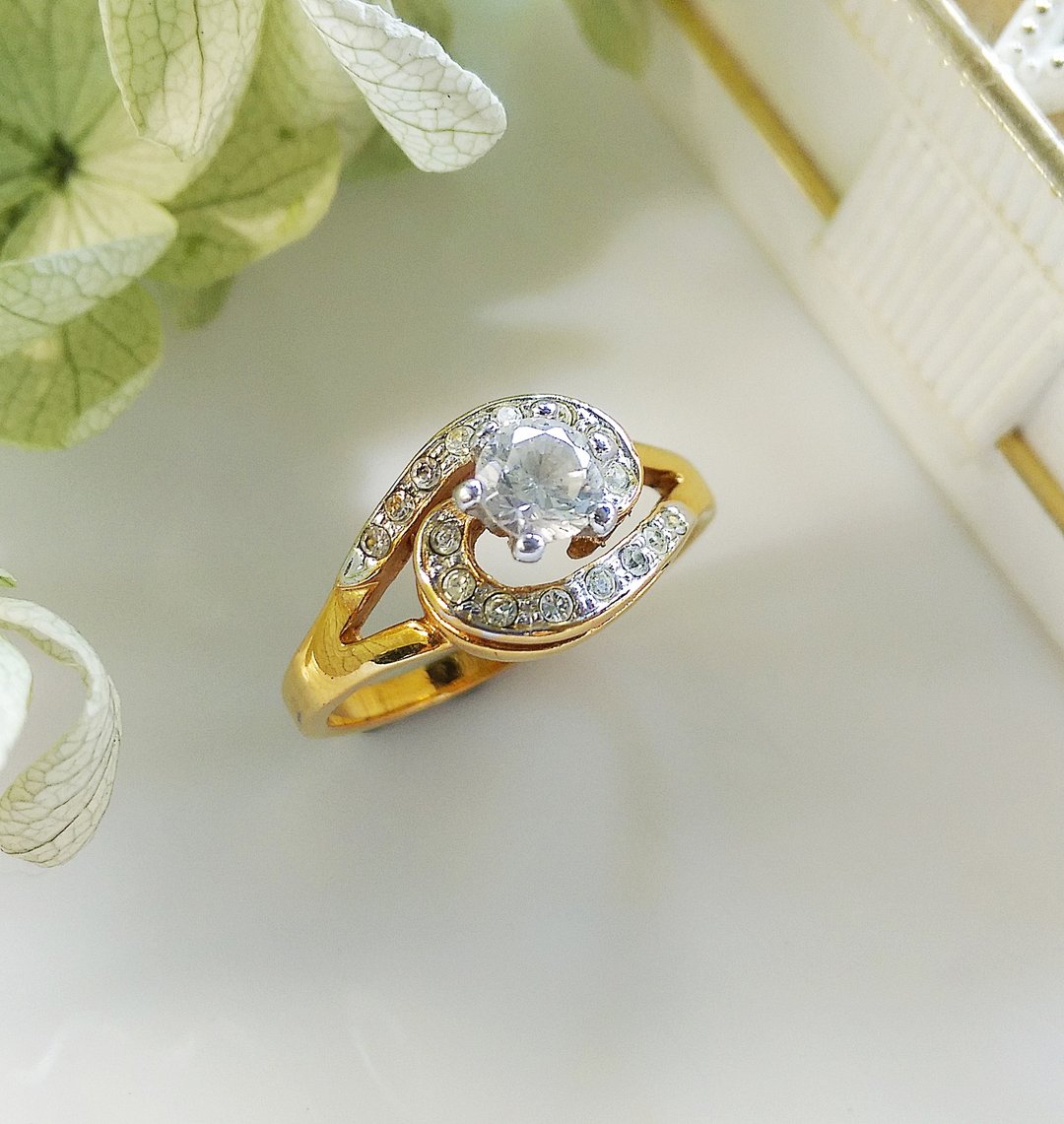 Vintage Jewelry  EDCO 立体白钻 优雅戒指 - 戒指 - 其他金属 金色