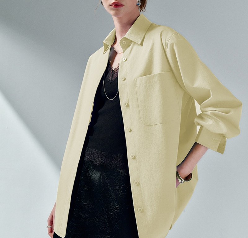 【多巴胺多色】法式簡約/叠穿不易皱/长袖衬衫 - 女装衬衫 - 其他材质 多色