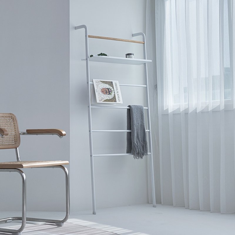 【Sim'n Coz】靠壁式层板挂衣架 (白) - 衣架/挂勾 - 其他金属 白色