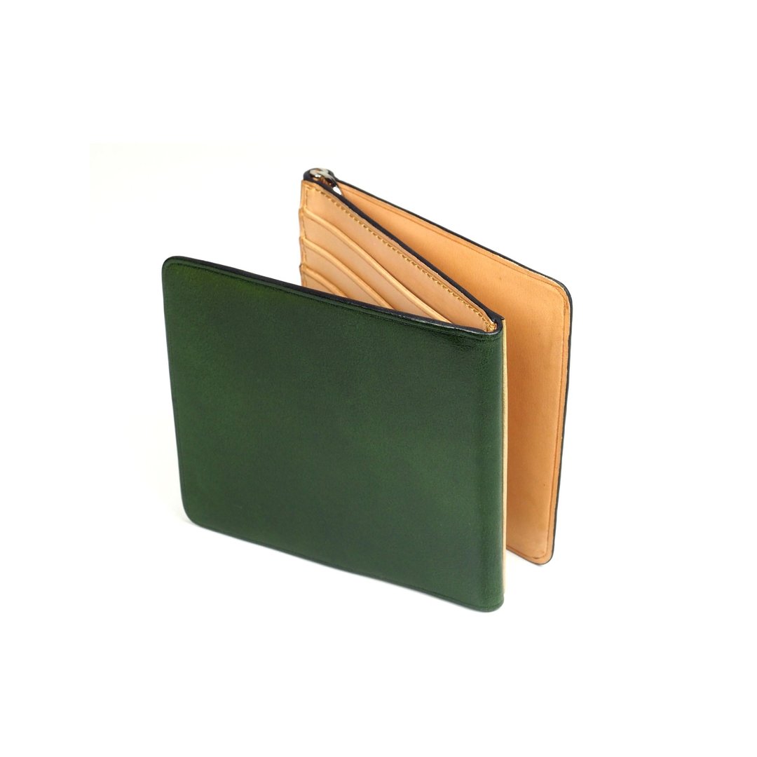 Tri-money clip /Moss GREEN - 皮夹/钱包 - 真皮 绿色