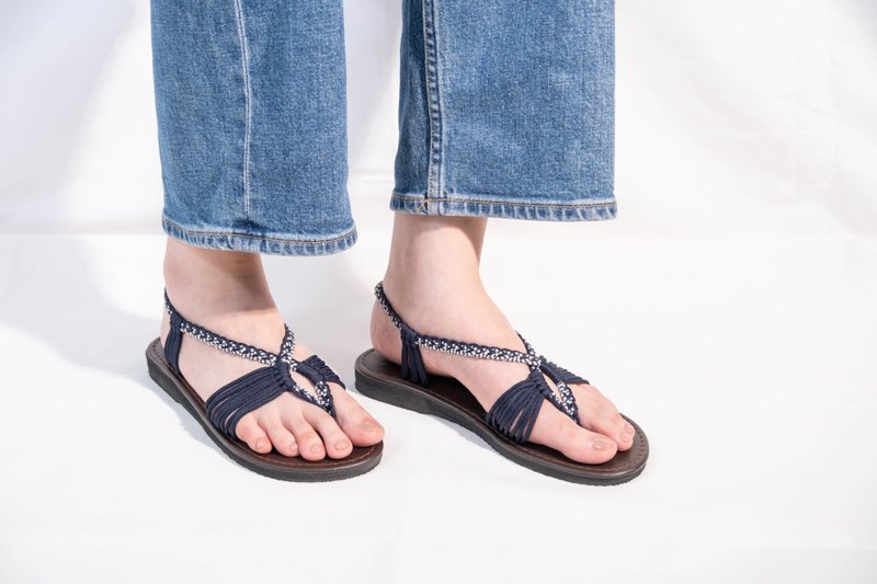 编织凉鞋。青米色。热带假期。 - 男女凉鞋 - 聚酯纤维 