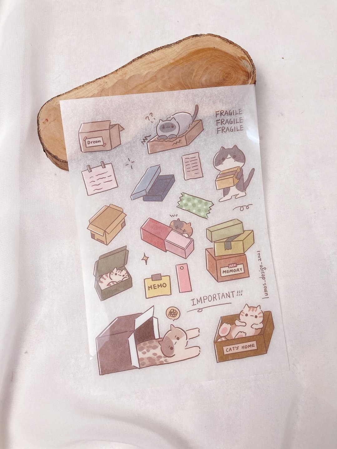 喵的来开箱 转印贴纸 - 贴纸 - 纸 多色