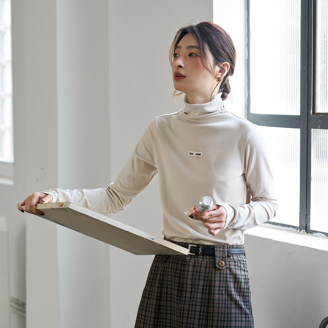 半高领修身打底衫|打底衫|两色|秋冬款|Sora-1387 - 女装针织衫/毛衣 - 棉 多色