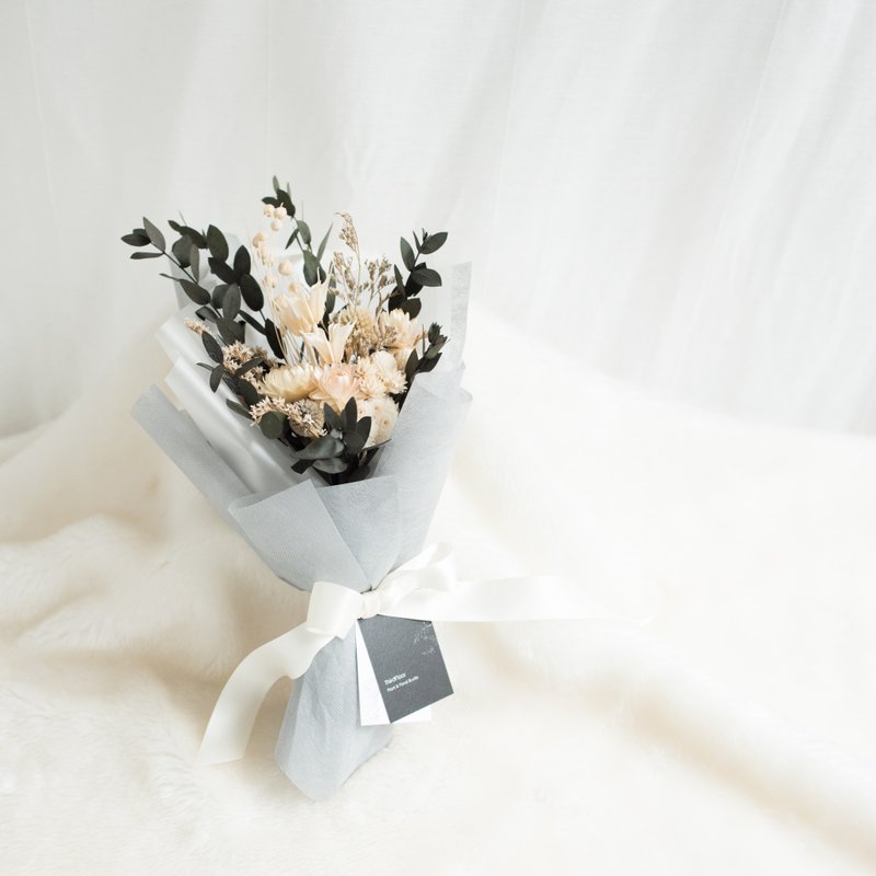 干燥花 - 白色情 - 纯白缎/干燥花束/永生花/不凋花/礼物 - 植栽/盆栽 - 植物．花 