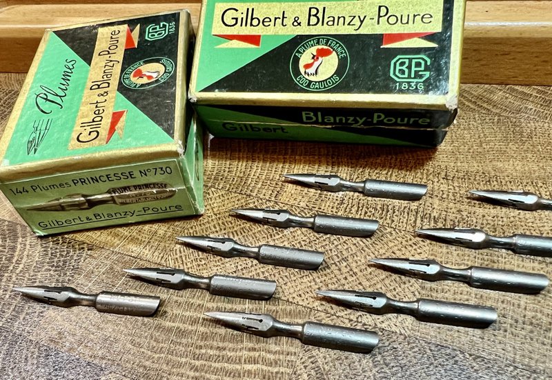 1950年代 法国老笔尖 Gilbert Princesse   N. 730  沾水笔尖 - 蘸水笔 - 其他金属 
