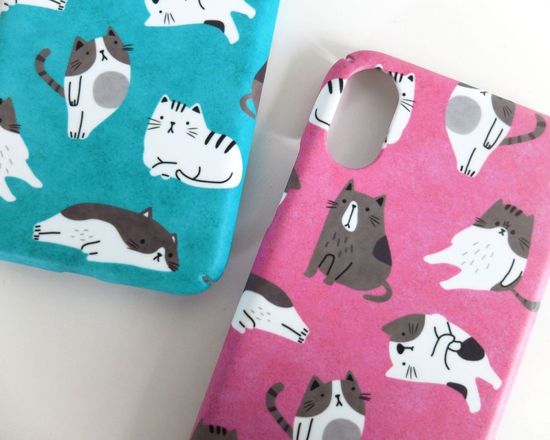 猫咪 iPhone 壳 猫咪手机壳 เคสแมว - 手机壳/手机套 - 塑料 粉红色