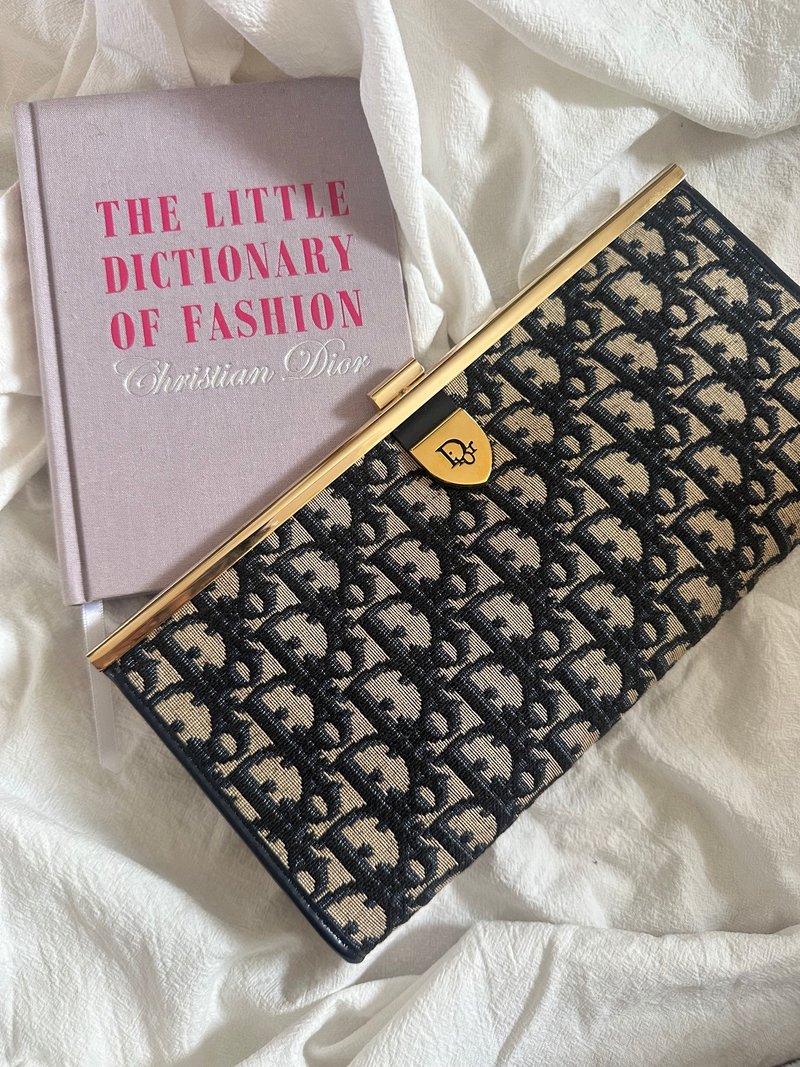 中古包 Christian Dior 海军蓝老花手拿包腋下包 - 侧背包/斜挎包 - 真皮 