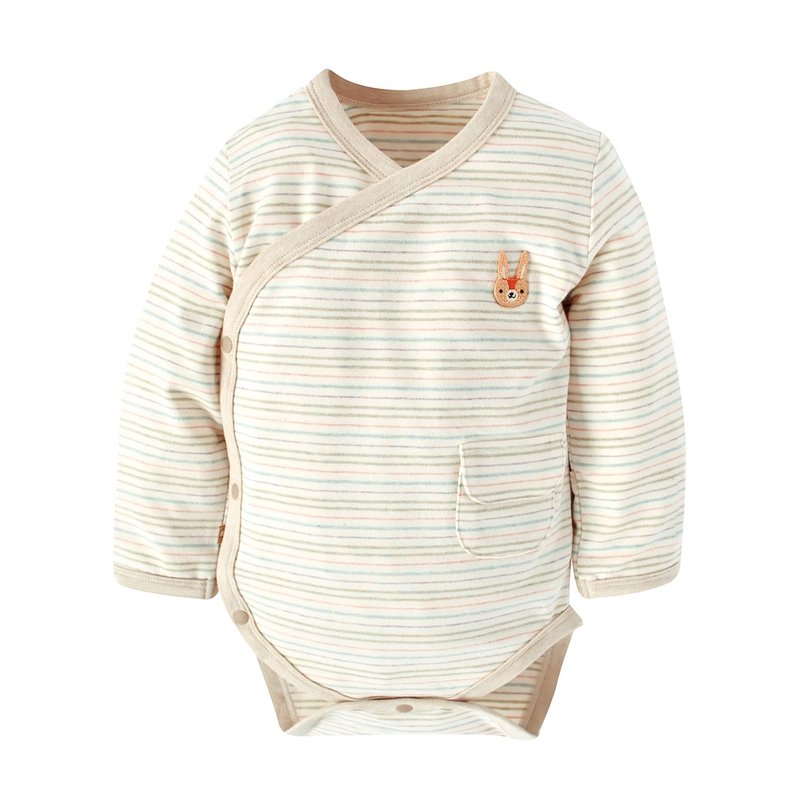 【SISSO有机棉】小兔花染吸湿保暖包屁衣 3M 6M - 包屁衣/连体衣 - 棉 白色