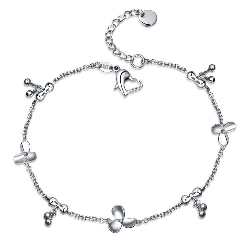 爱情鸟 锆石14K金白钢 女用手链(免费刻字) - 手链/手环 - 钻石 银色