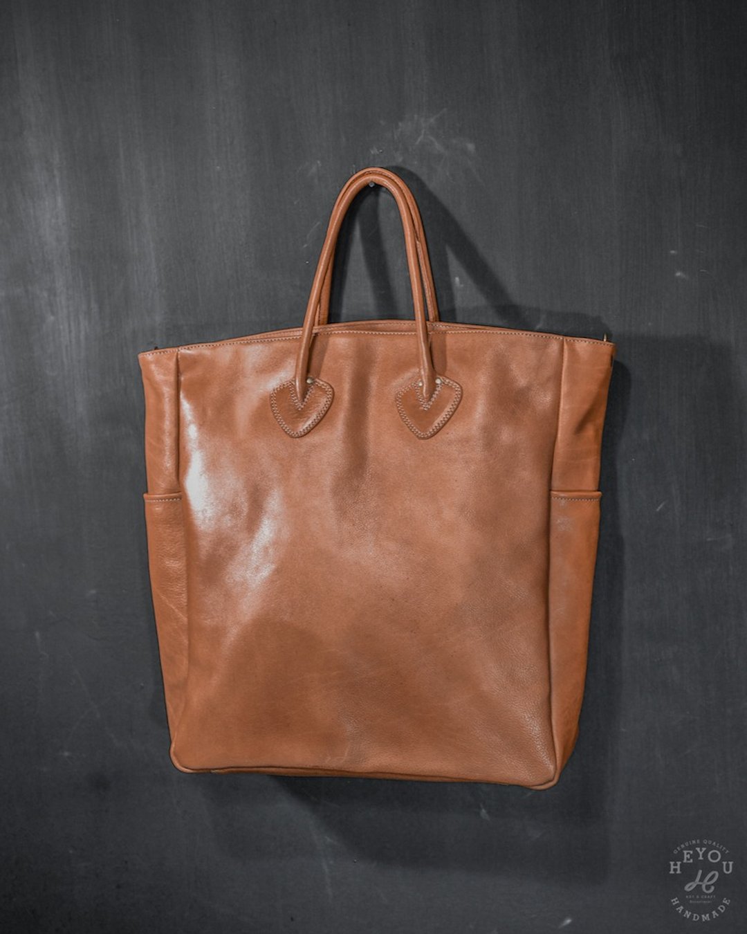 Leather Tote 植鞣革托特包 - 黄棕色款 - 手提包/手提袋 - 真皮 咖啡色
