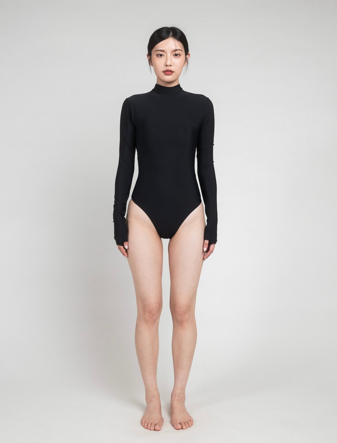 Black 经典黑 / Leopard 连身露背防晒衣 ( 微包臀版 ) - 女装泳衣/比基尼 - 其他材质 黑色