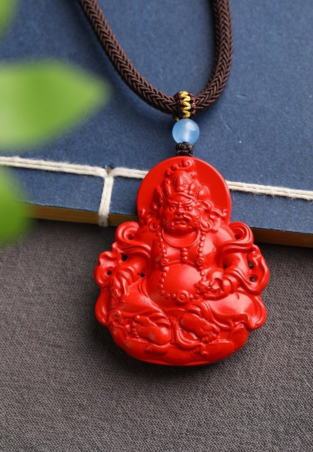 天然原矿朱砂精品红砂黄财神吊坠  精工 朱砂含量高达95%以上 - 钥匙链/钥匙包 - 宝石 