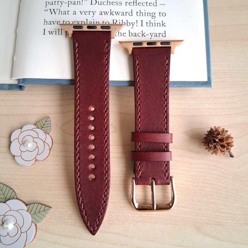 【情人节/生日礼物】手工皮革 Apple Watch 表带 / 意大利植鞣革 - 表带 - 真皮 