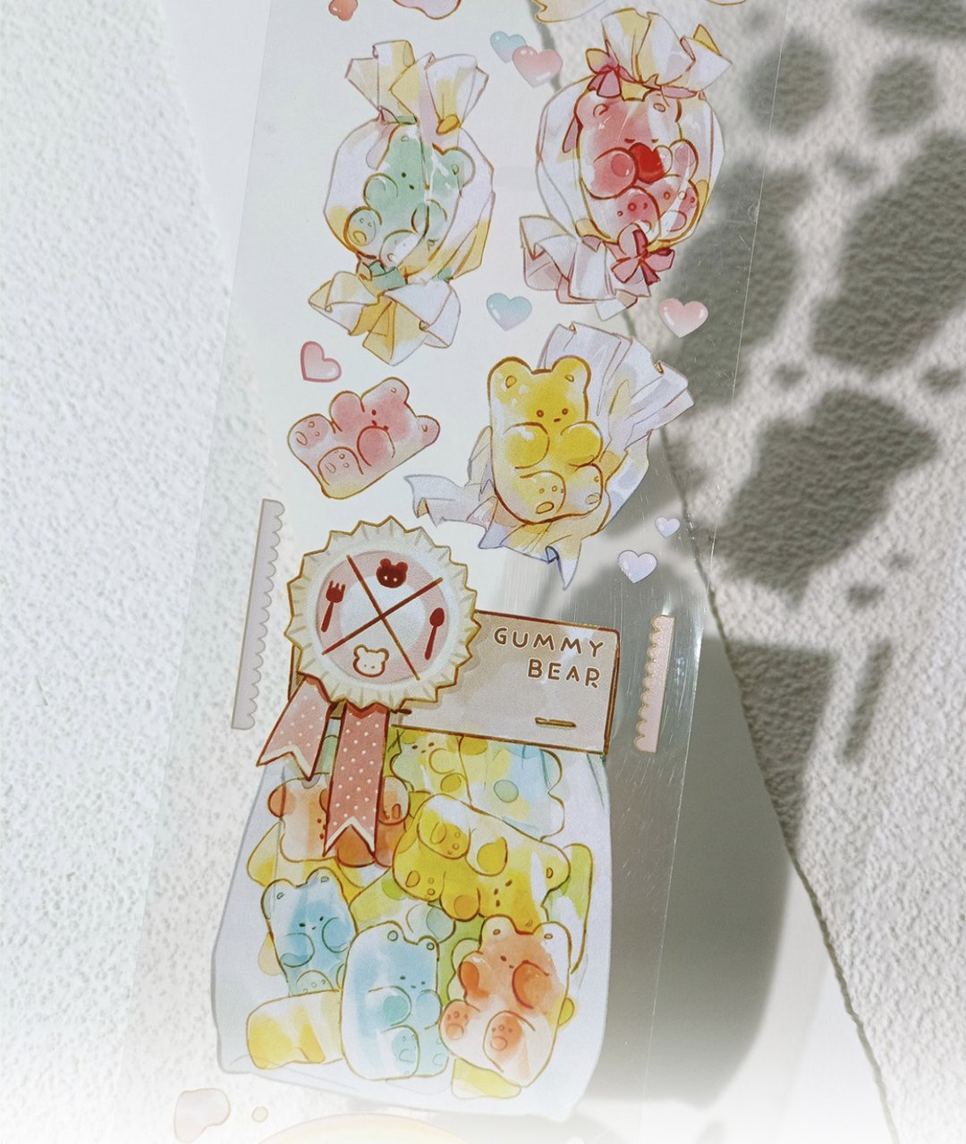小熊軟糖 グミベア カラフル ゆめかわ PET 和紙膠帶 貝殼光 - 纸胶带 - 其他材质 多色
