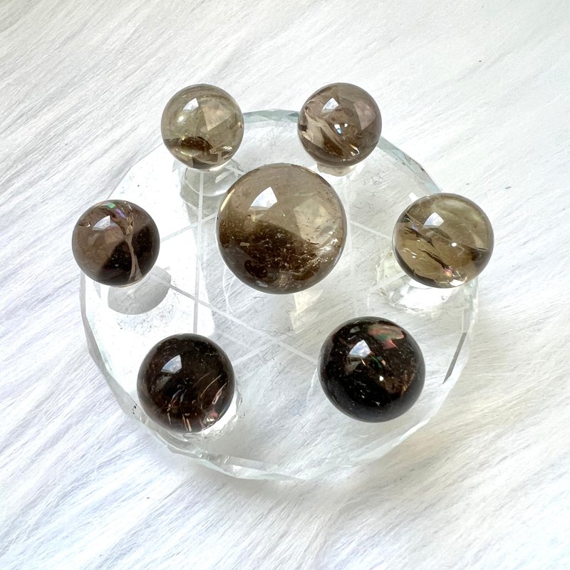 中茶晶球七星阵 | 水晶 | 水晶球 | 水晶摆件 - 摆饰 - 水晶 咖啡色