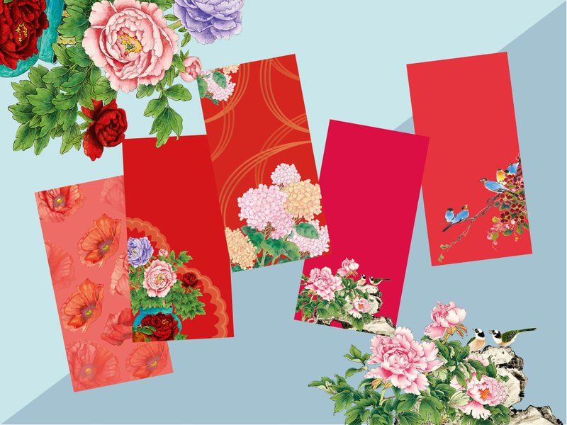 花开富贵艺术红包组 - 红包/春联 - 纸 红色