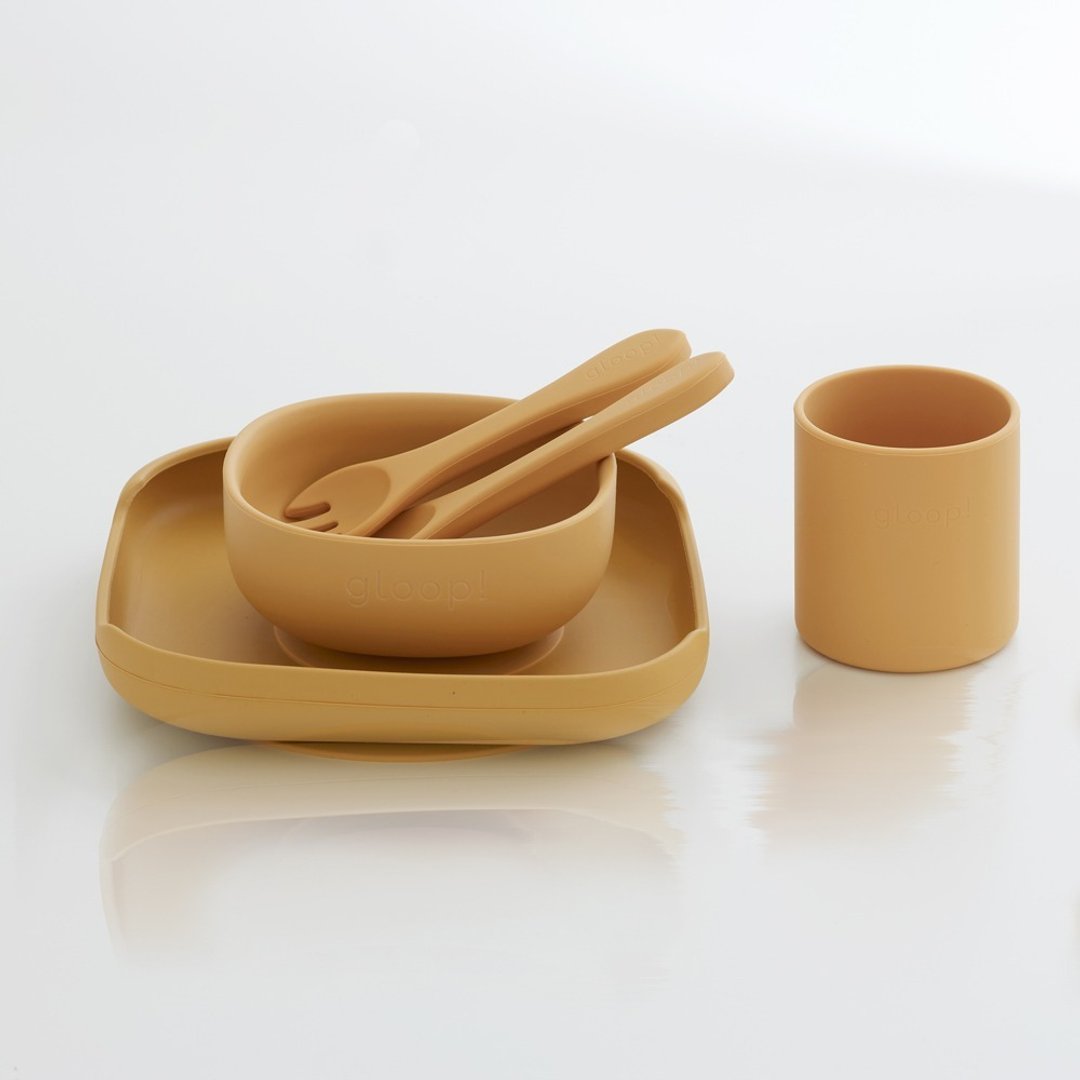Gloop 硅胶纯色餐具组 /芒果黄 - 厨房用具 - 硅胶 黄色