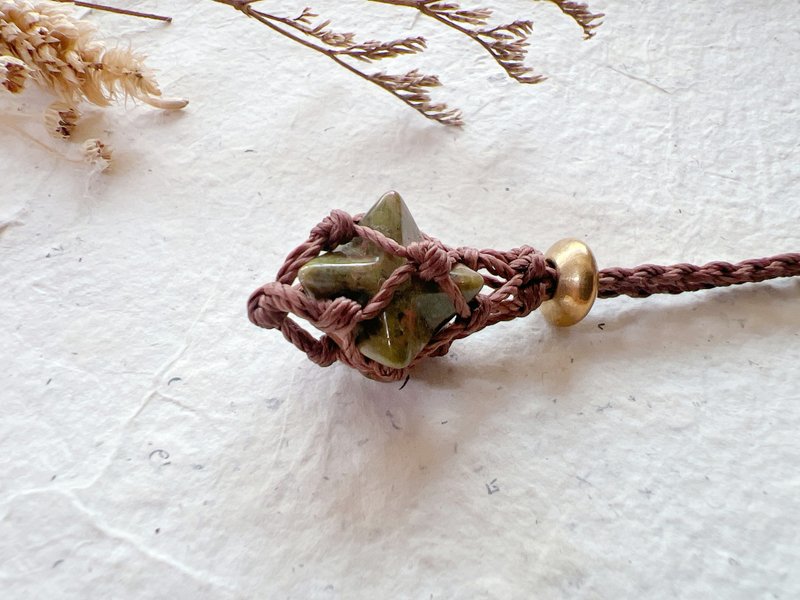 花绿石梅尔卡巴_蜡绳项链 | 小火龙矿编 | - 项链 - 半宝石 