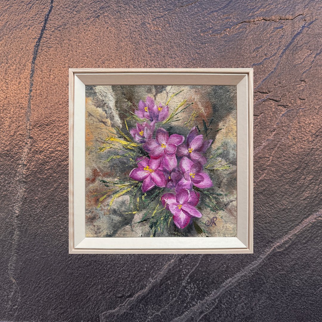 花卉原创绘画花卉油画 - 海报/装饰画/版画 - 其他材质 粉红色