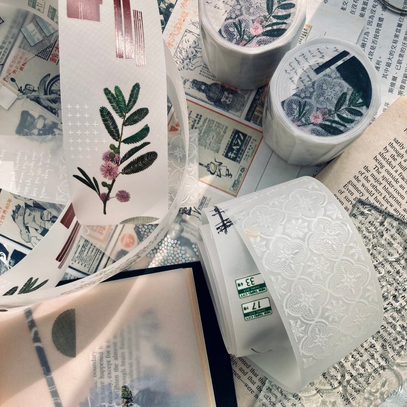 海棠 / 4.0cm 无胶描图纸卷 - 纸胶带 - 纸 透明