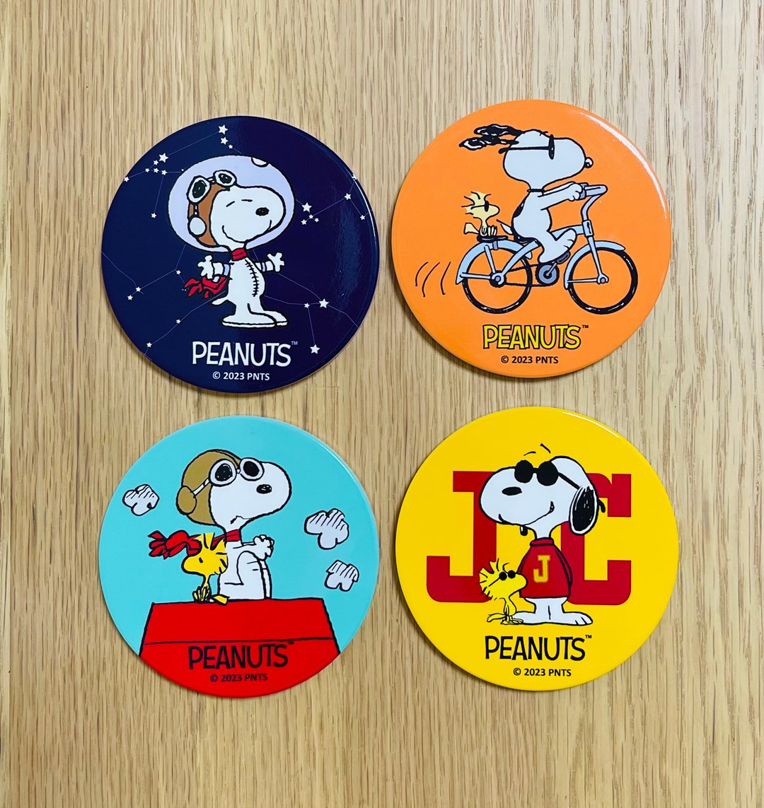 SNOOPY 史诺比 硅藻土吸湿耐热杯垫+收纳架套装 (4件套) PEANUTS - 杯垫 - 其他材质 橘色
