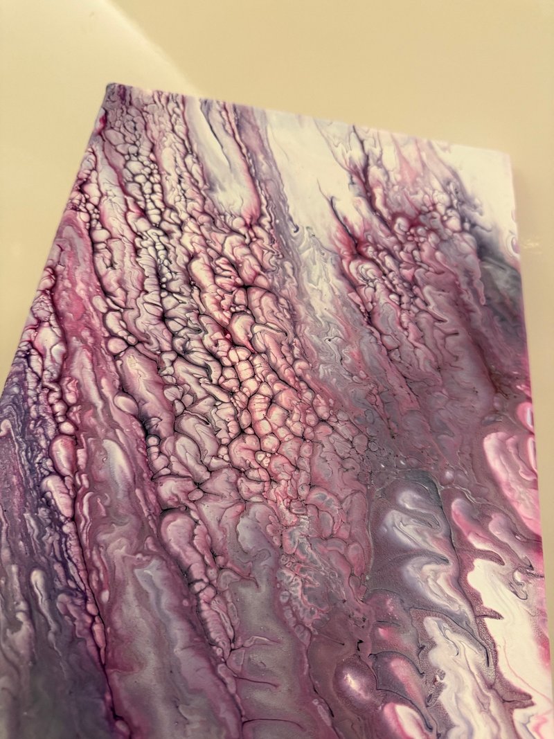 流体艺术 • 摆布画作 • 抽象原创丙烯酸画摆布画作20x30cm - 海报/装饰画/版画 - 棉．麻 粉红色