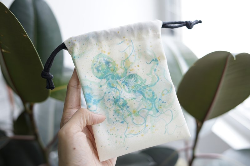 束口袋 DP-003 水母 B - 化妆包/杂物包 - 防水材质 绿色