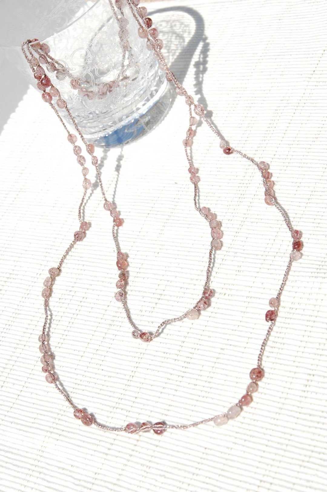 Crochet necklace of Pinkuepidoto - 项链 - 宝石 红色