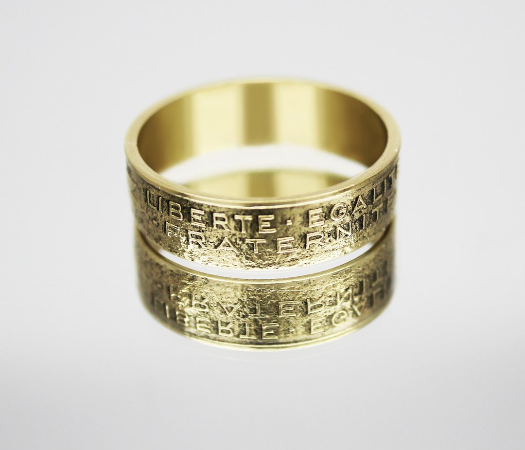 France Coin Ring 20 centimes 1962-2001 coin rings for men coin rings for women - 戒指 - 其他金属 