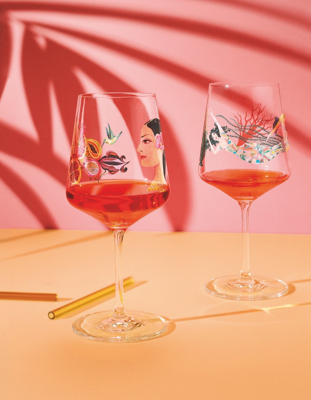 【快速出货】德国 RITZENHOFF 夏季高峰高脚水晶杯/共两款 - 酒杯/酒器 - 玻璃 橘色