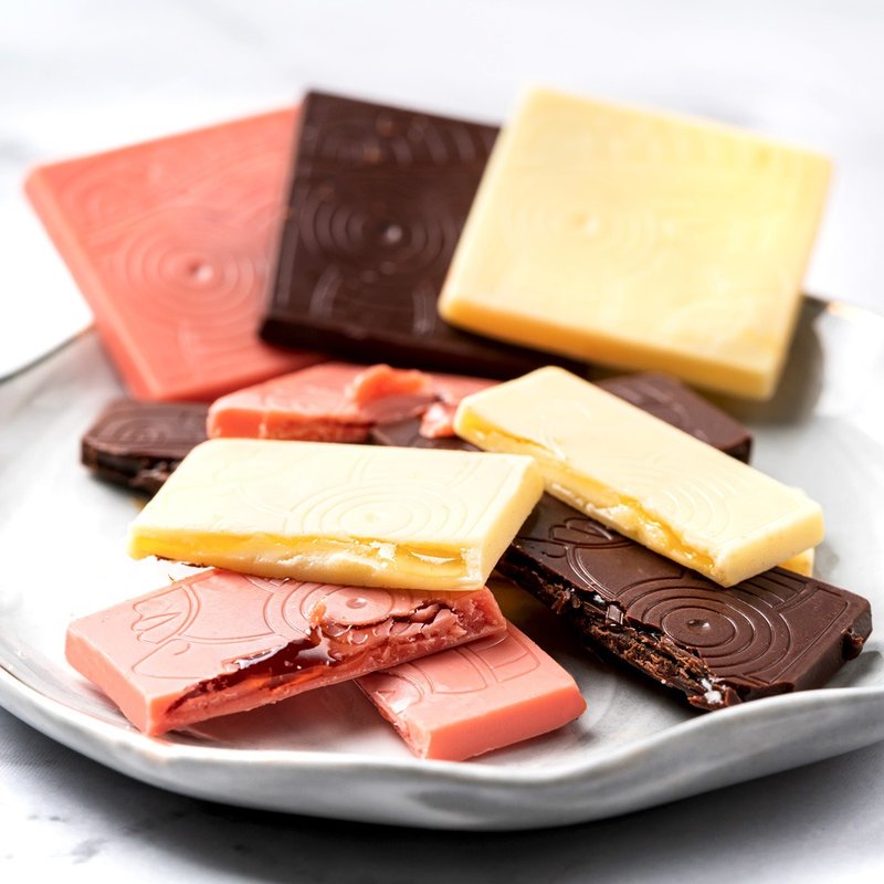 巧克力云庄-夹心薄片巧克力(柠檬/草莓/海盐焦糖) - 巧克力 - 新鲜食材 白色