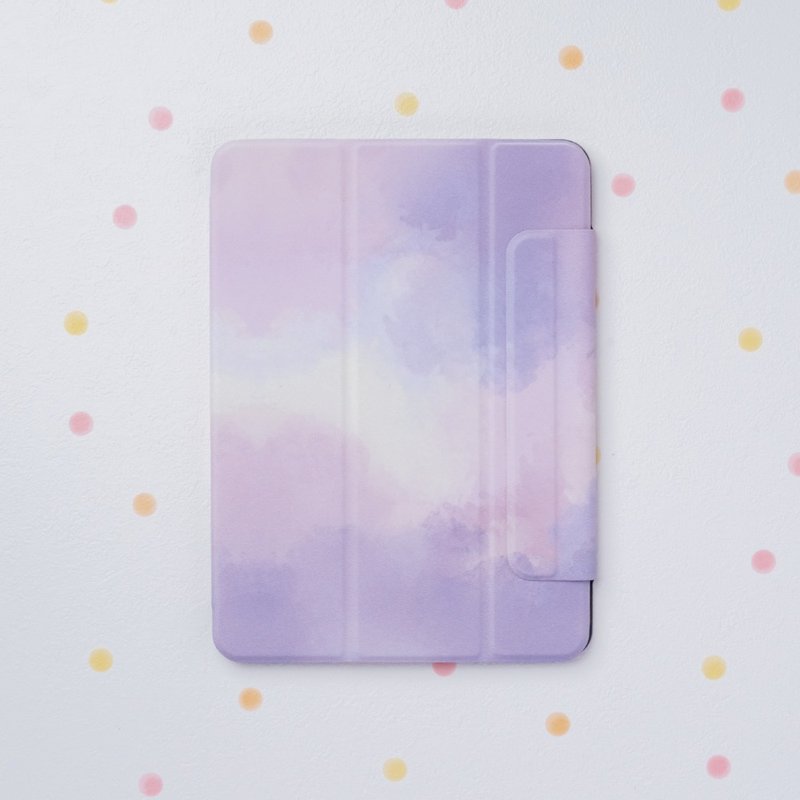 含赠品 | iPad 双面印刷聪颖磁吸夹【文艺风葡萄紫】侧边镂空款 - 平板/电脑保护壳 - 其他材质 紫色