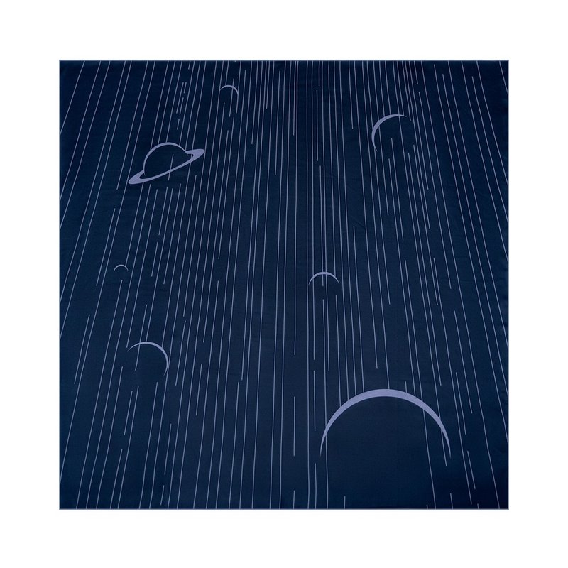 retar 蓝紫星空原创桑蚕丝斜纹围巾披肩大小丝巾方丝真丝法式复古 - 丝巾 - 丝．绢 