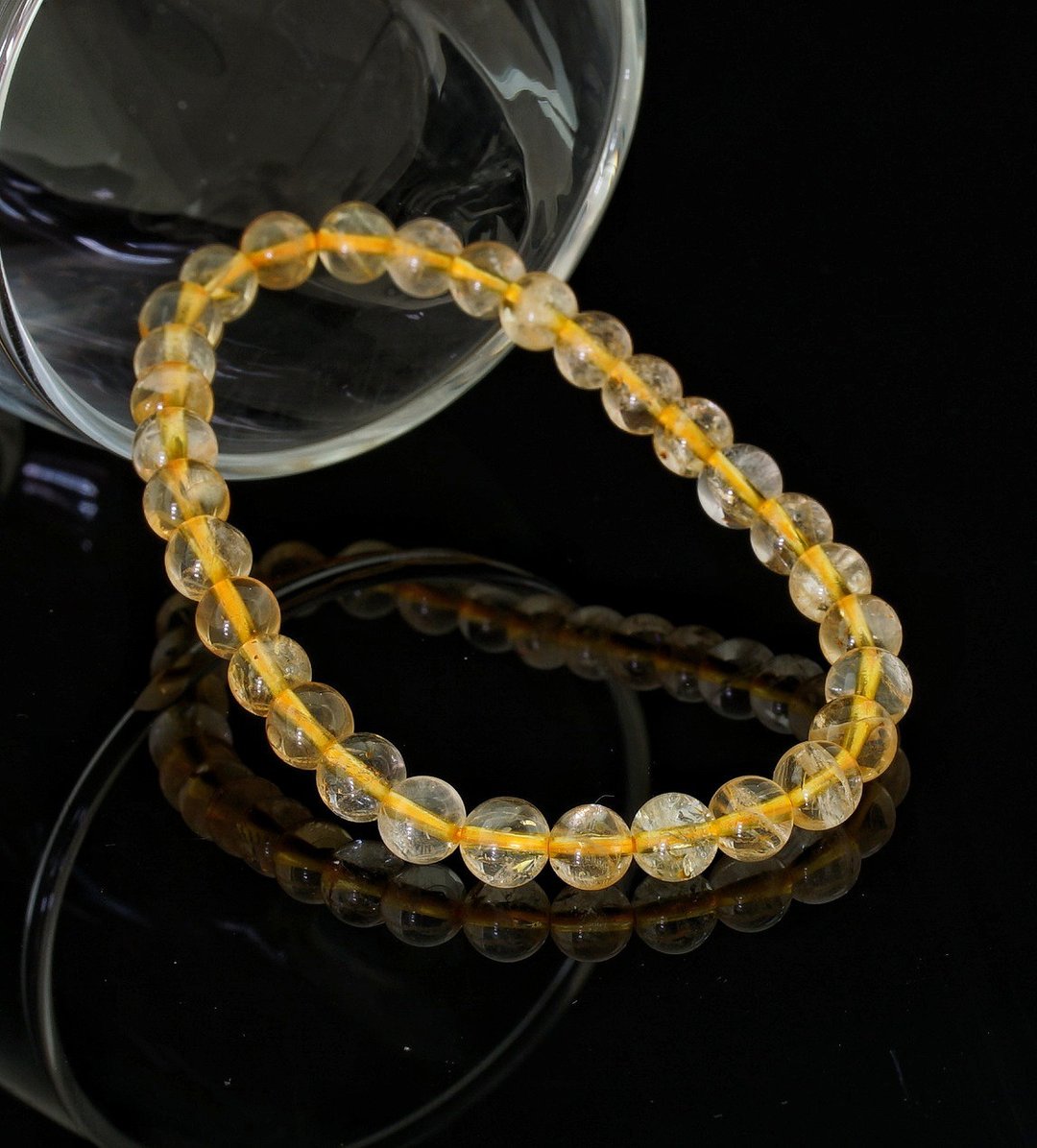 黄水晶 6.5mm 水晶手链 ( HKA8032 ) - 手链/手环 - 水晶 