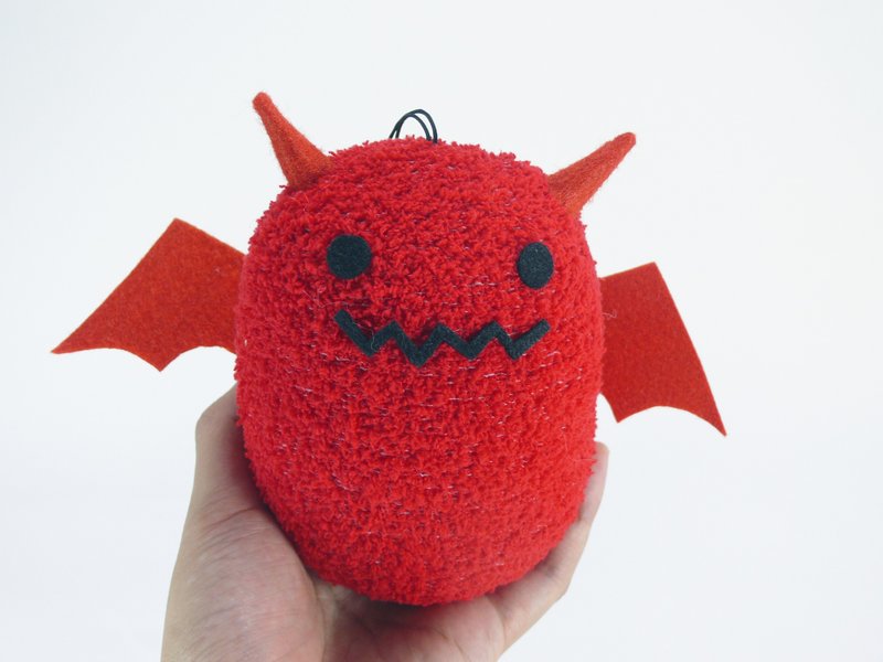 绒毛可爱胖胖兵团-红恶魔 - 玩偶/公仔 - 棉．麻 红色