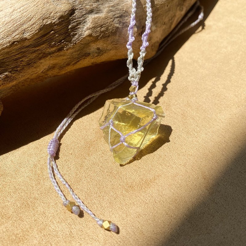 柠檬仙子 天然矿石 蜡线编织项链 - 项链 - 半宝石 