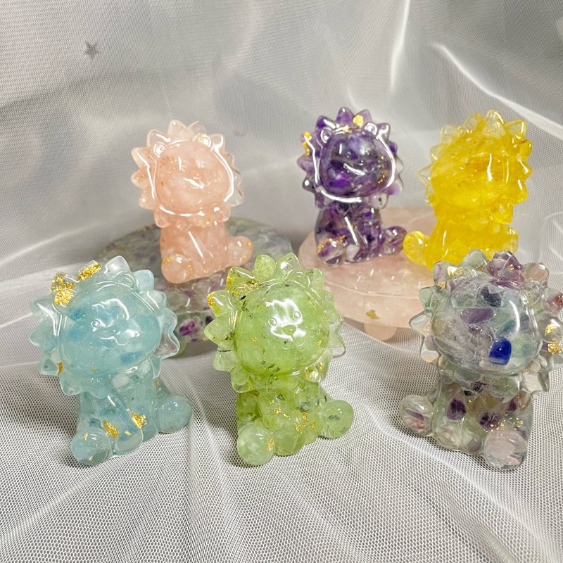 【手工制作】天然能量水晶 可爱奶油狮/水晶摆饰 - 摆饰 - 宝石 