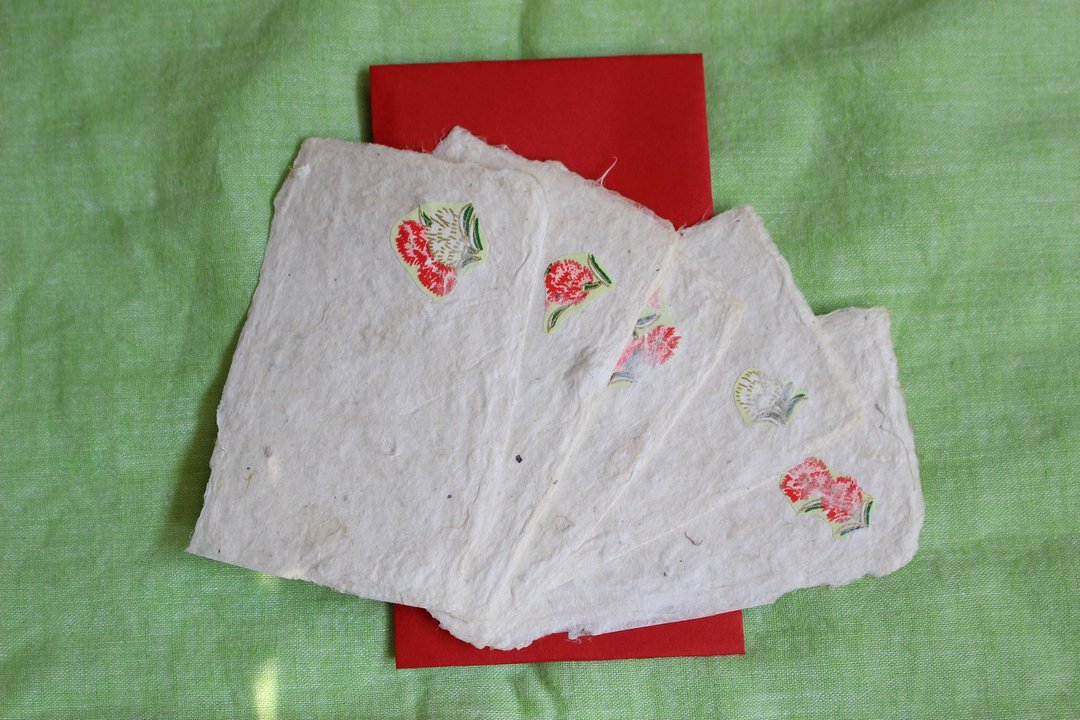 5 sheets of Mother's day  Papey Card - 木工/竹艺/纸艺 - 纸 白色