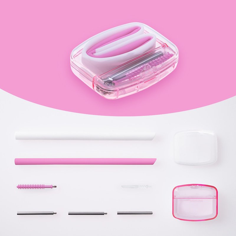 (募资百万商品)InfoThink SUBA BOX六合一环保吸管随身盒-蜜桃粉 - 环保吸管 - 环保材料 粉红色