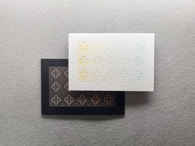 活版印刷压花明信片 - 卡片/明信片 - 纸 白色