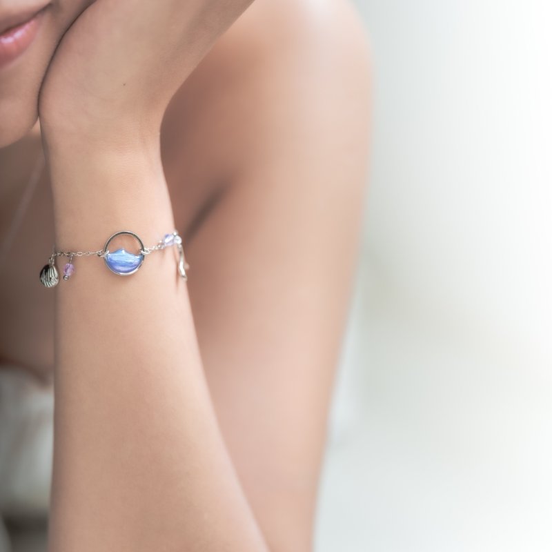 美人鱼系列 | 人鱼手链 925银链 - 项链 - 树脂 紫色