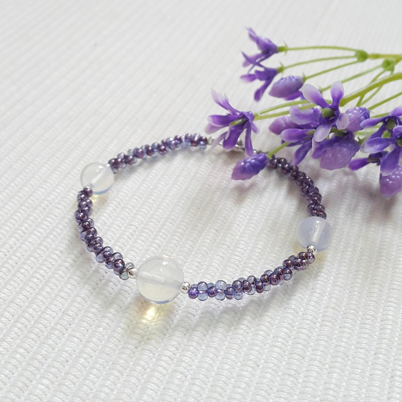 月亮石紫珠手链 - 手链/手环 - 其他材质 紫色