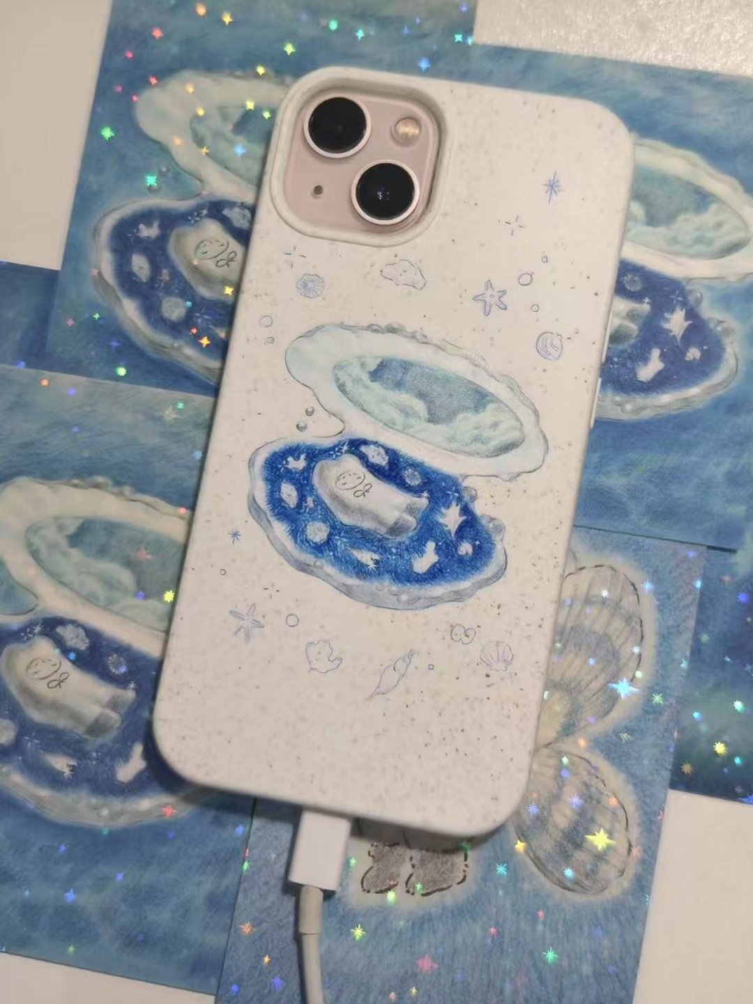 小小微光  iPhone 环保 麦秸秆可降 解磁吸手机软壳 - 手机壳/手机套 - 其他材质 蓝色